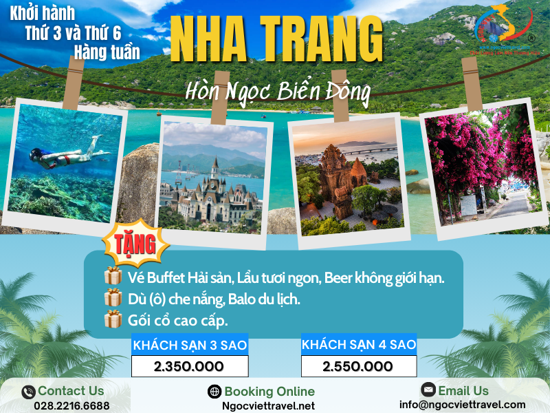 TOUR NHA TRANG - KHÁM PHÁ HÒN NGỌC BIỂN ĐÔNG