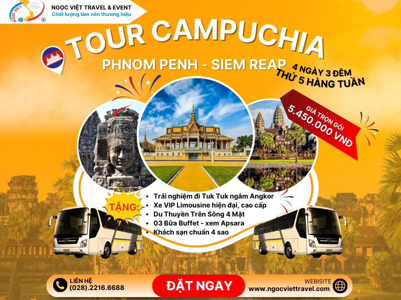 TOUR CAMBODIA - SIEM REAP - PHNOM PENH - VIP LIMOUSINE CARS