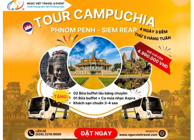 TOUR CAMBODIA - SIEM REAP - PHNOM PENH - 4 STAR HOTEL