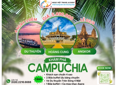 TOUR CAMPUCHIA - LỄ 02/09 - SIEM REAP - PHNOMPENH XE LIMOUSINE