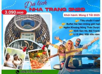 TOUR NHA TRANG TẾT 2025 – BUFFET HẢI SẢN - NGÂM KHOÁNG NÓNG - KHÁCH SẠN 4*